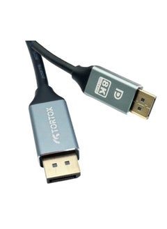 Tortox Tortox 8K@60hz 4K@120HZ DP TO DP Cable (2M), 32.4Gbps, Gold Plated Plug, Supports Deep Color, Supports Graphics Card, Monitor, Desktop, Laptops, Macbook, DisplayPort Male TO DisplayPort Male Cable  - Image 1