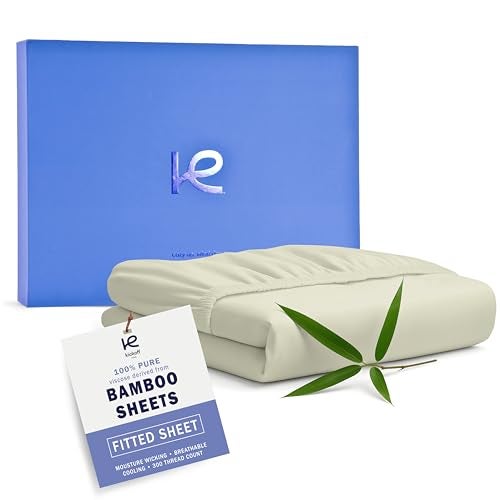 Kickoff Home Kickoff Viscose Bamboo Fitted Sheet Full Size, 100% Organic Cooling Sheets Fitted ONLY Viscose Bamboo Sheets Full Size Bed Sheet for Hot Sleepers, Extra Deep Pocket, 4 Corner Strap (F, Soft Sage) - Image 1