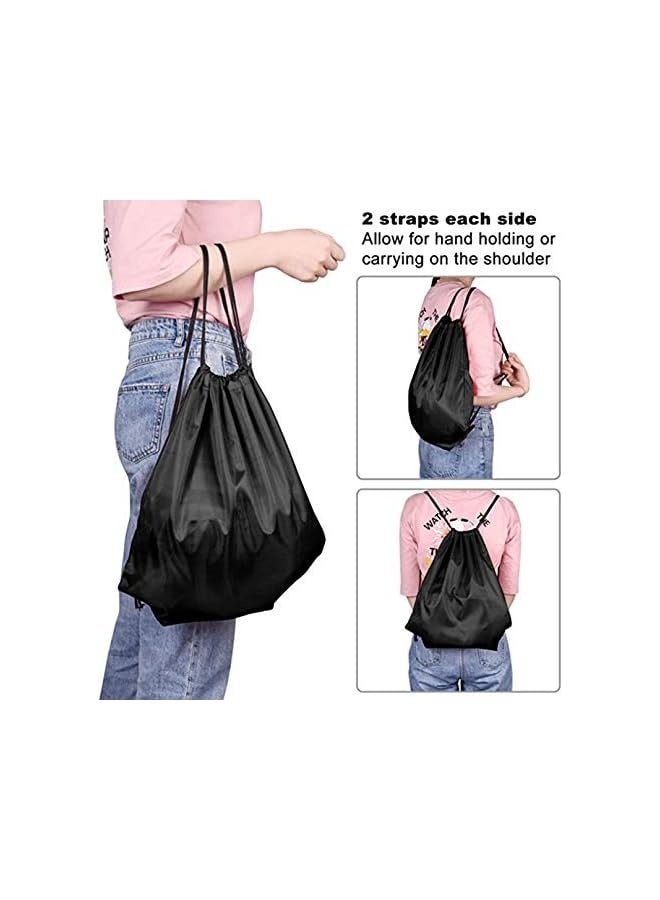 SHOWAY 2 Pack Drawstring Backpack Bag Tote Sack Bag Cinch Gym Bags for Gym Sport or Travel Storage - Image 1