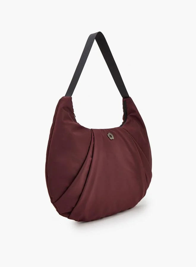 Missy Pleated Shoulder Bag With Zip Closure