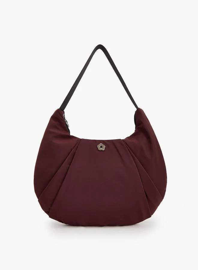 Missy Pleated Shoulder Bag With Zip Closure