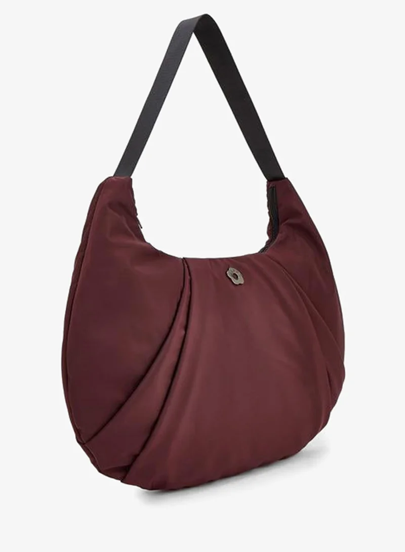 ميسي Pleated Shoulder Bag With Zip Closure