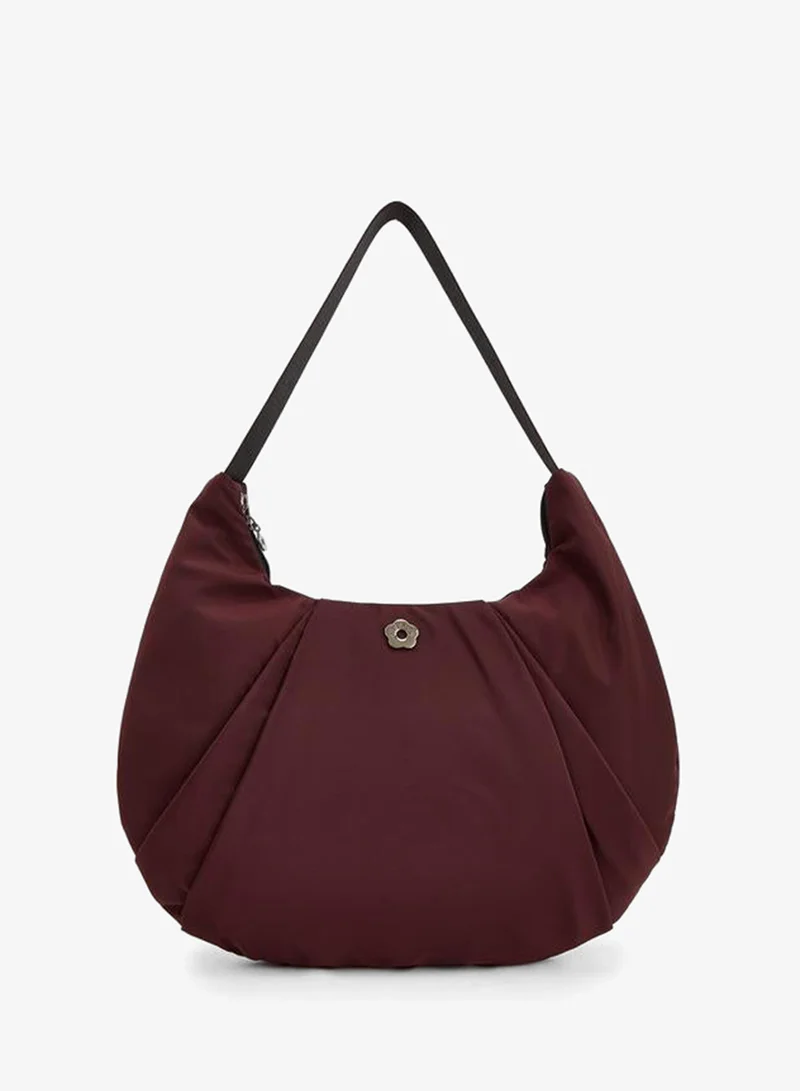 ميسي Pleated Shoulder Bag With Zip Closure