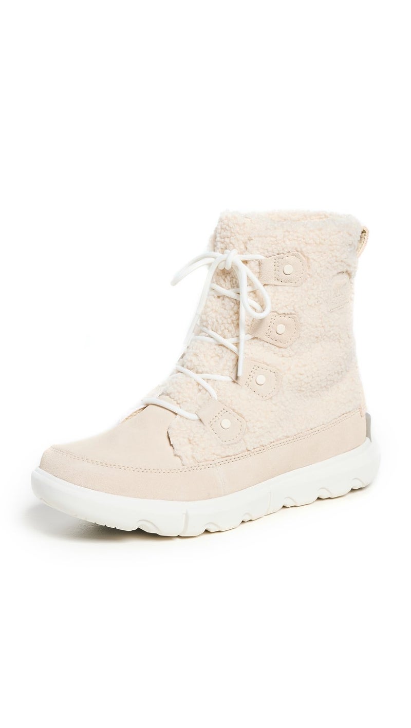 Sorel Women's Explorer Next Joan Cozy Boots - Bleached Ceramic, Sea Salt - Size 10 - Image 1