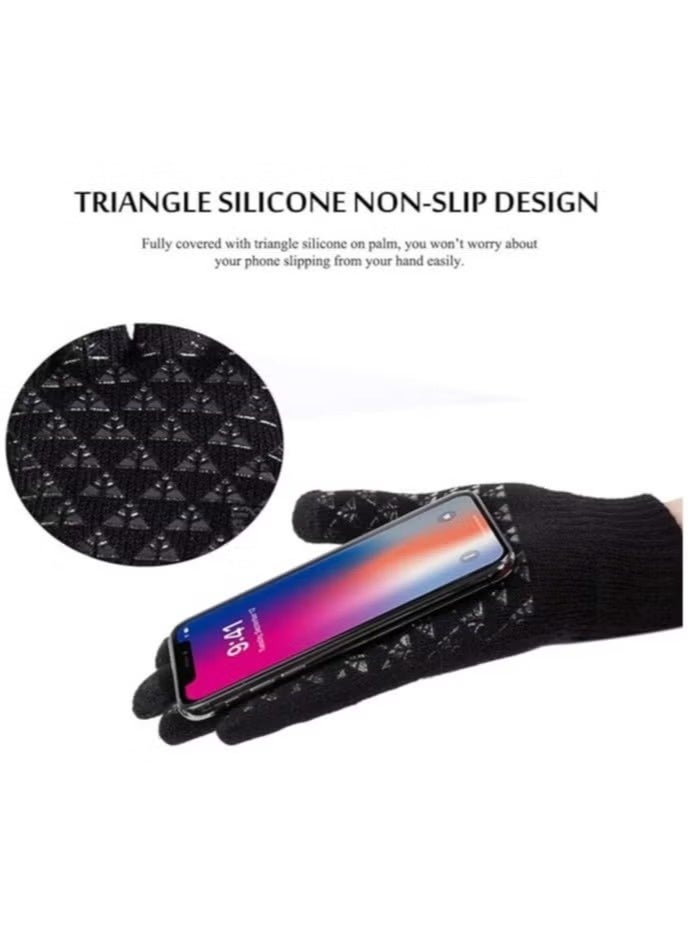 Wool Winter Gloves, Touch Screen Warm Gloves with Thermal Soft Knit Lining, Windproof and Cozy Wool Knit Gloves for Men and Women - Image 3