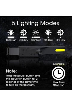 JAJEEK LED Headlamp Rechargeable | 5 Modes Motion Sensor & Waterproof Flashlight | 350 Lumen LED with 230° Wide Beam | Ideal for Running, Camping, Repairing, and Outdoor Safety  - Image 4