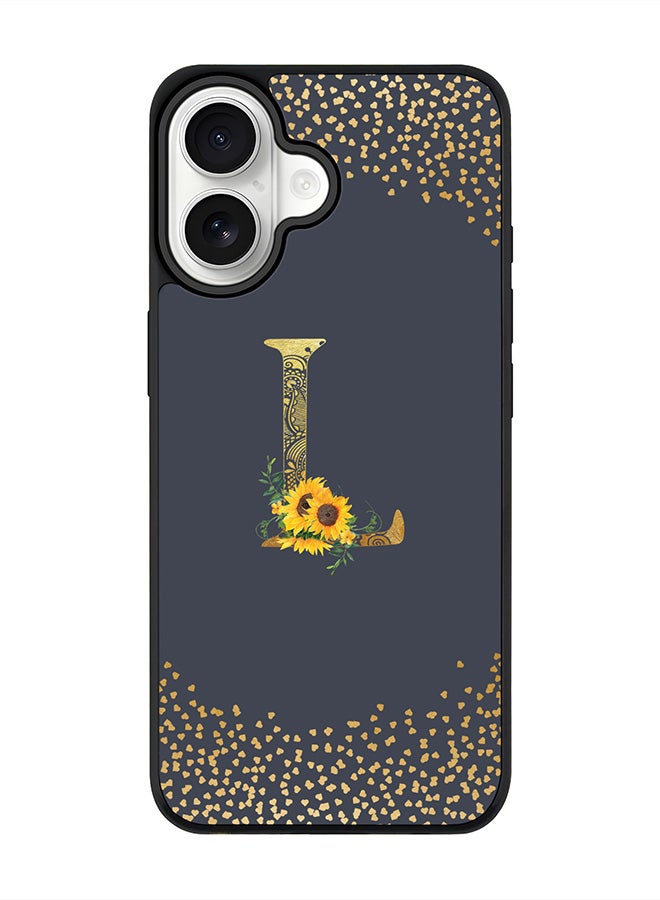 Stylizedd iPhone 17 Case, [Compatible with MagSafe] Slim Magnetic cover Phone Case iPhone 17 -Custom Floral Monogram - L  (Grey ) - Image 1