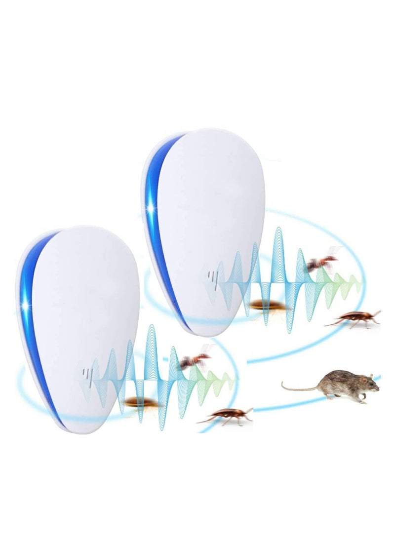 SYOSI 2Pcs Ultrasonic Pest Repeller Electronic Pest Repellent Plug in for Indoor Defende Drive Fleas Mosquitos Bed Bugs Cockroach Rats Rodents Mice Insect Ants Spiders Away  - Image 1