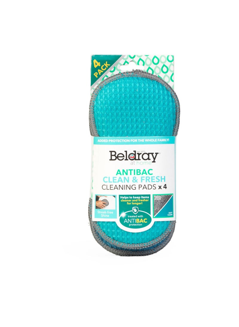 BELDRAY Antibac Clean & Fresh Cleaning Pads :  Antibacterial Microfiber Cloths for Home and Kitchen, Reusable Cleaning Wipes for Hygienic Surfaces - pack of 4 - Image 3