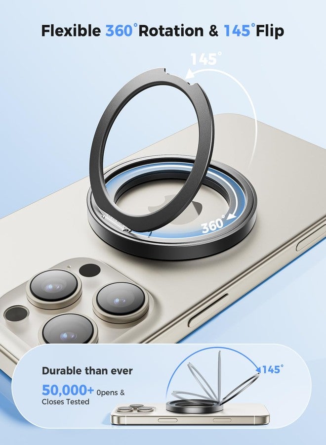 SUPERONE 2025 Upgraded Dual-Side Magnetic Ring Holder, Gym MagSafe Phone Stand Kickstand Grip [360° Rotation], Mag Safe Accessories for iPhone 17 16 Pro Max 15 14 13 12 MagSafe Case - Image 2