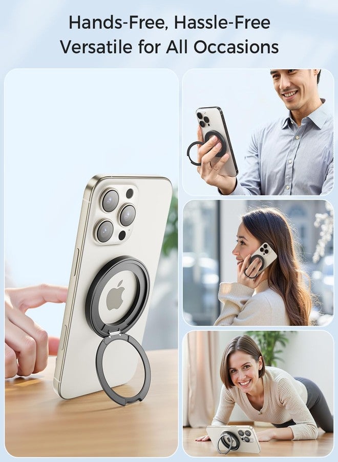 SUPERONE 2025 Upgraded Dual-Side Magnetic Ring Holder, Gym MagSafe Phone Stand Kickstand Grip [360° Rotation], Mag Safe Accessories for iPhone 17 16 Pro Max 15 14 13 12 MagSafe Case - Image 5