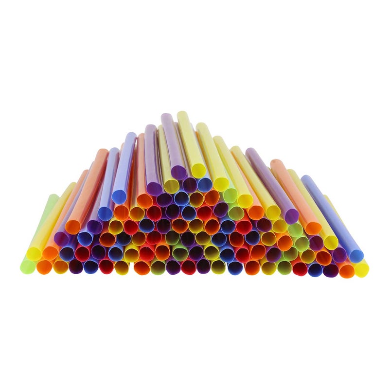 Comfy Package [200 Count]10 mm Jumbo Smoothie Straws  8.5"" High Plastic Boba Straws  Milkshake Straws - Assorted Colors - Image 2