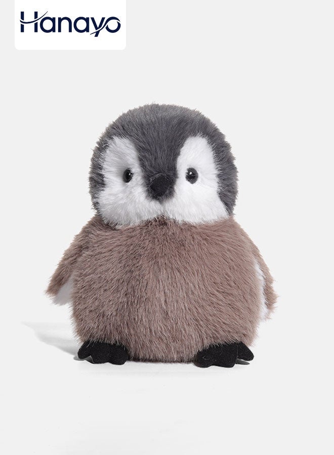 Hanayo دميّة بطريق محشوة دميّة بطريق واقعية لطيفة دميّة حيوانية رقيقة لطيفة للديكور المنزلي هدية عيد ميلاد (بني، 20 سم) - Image 1