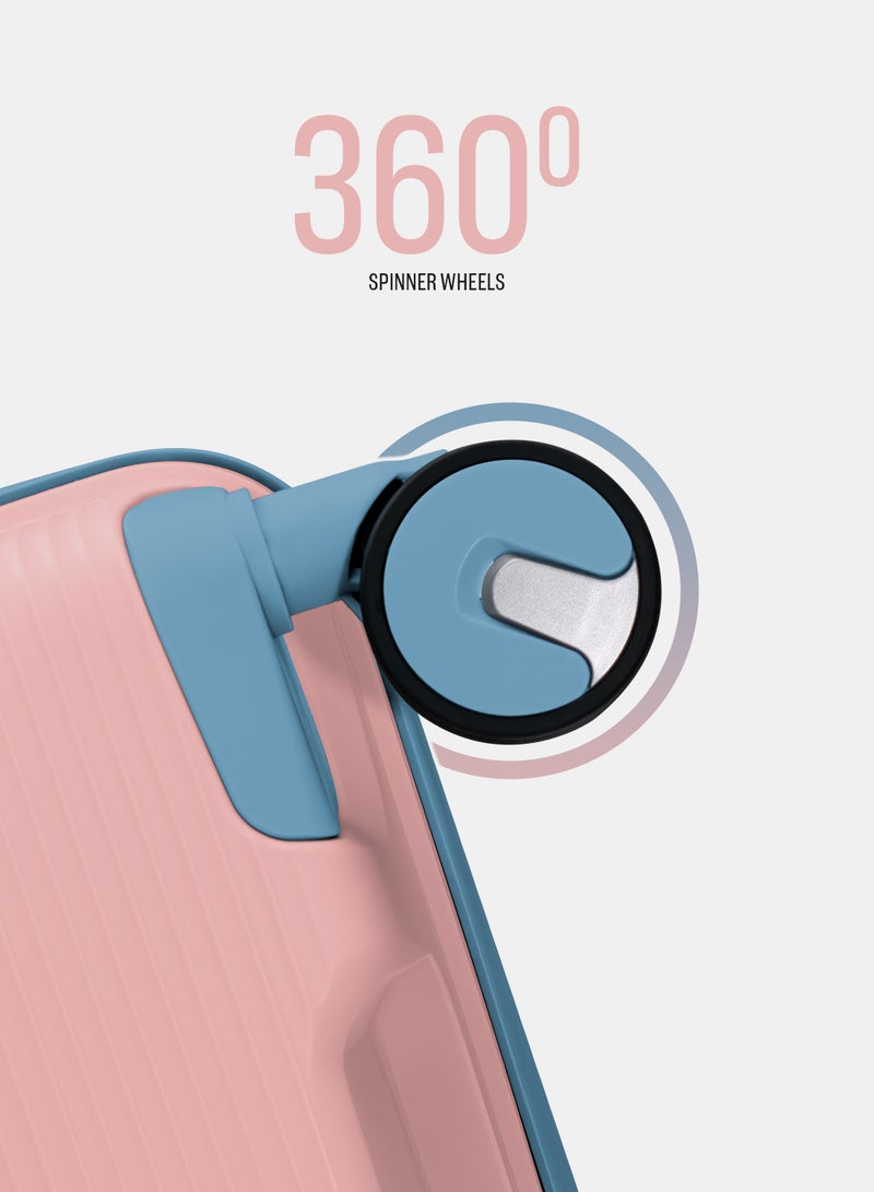 السياحية البريطانية Polypropylene Spinner Check In Large Luggage Trolley 28 Inch Pink عربة أمتعة كبيرة الحجم مصنوعة من مادة البولي بروبيلين مقاس 28 بوصة باللون الوردي - Image 4