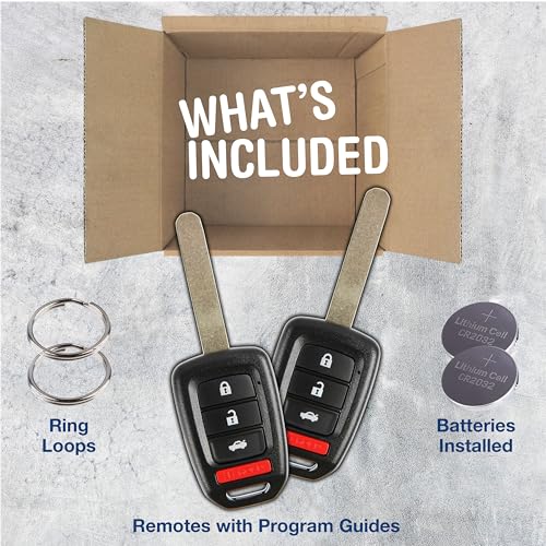 KeylessOption Key Fob Replacement for 2016 2017 2018 2019 2020 Honda Accord Civic Keyless Entry Remote, 4-Button MLBHLIK6-1TA (Pack of 2) - Image 3