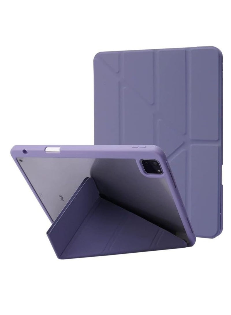Case for iPad Pro 11 Inch Case M4 5th Generation 2024 with Pencil Holder, 5-in-1 Multiple Viewing Angles, Soft Clear Back Cover, Auto Wake/Sleep, (Blue Gray) - Image 1
