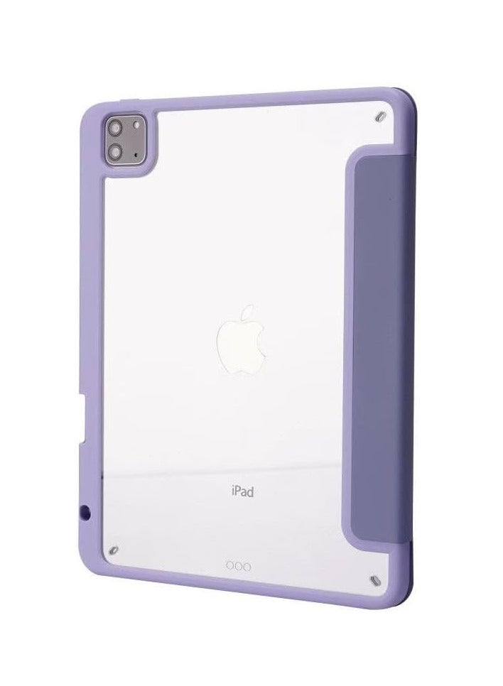 Case for iPad Pro 11 Inch Case M4 5th Generation 2024 with Pencil Holder, 5-in-1 Multiple Viewing Angles, Soft Clear Back Cover, Auto Wake/Sleep, (Blue Gray) - Image 3