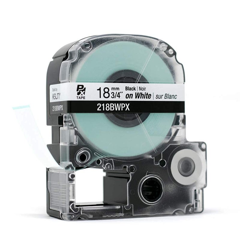 LABELWORKS Epson Labelworks 218Bwpx Pet Tape Cartridge - Black On White Industrial Label Maker Tape - 3/4"" (18Mm) Wide 30 Ft - Image 4