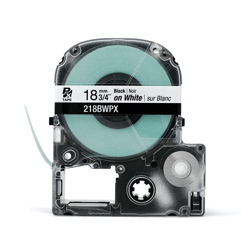 LABELWORKS Epson Labelworks 218Bwpx Pet Tape Cartridge - Black On White Industrial Label Maker Tape - 3/4"" (18Mm) Wide 30 Ft - Image 2