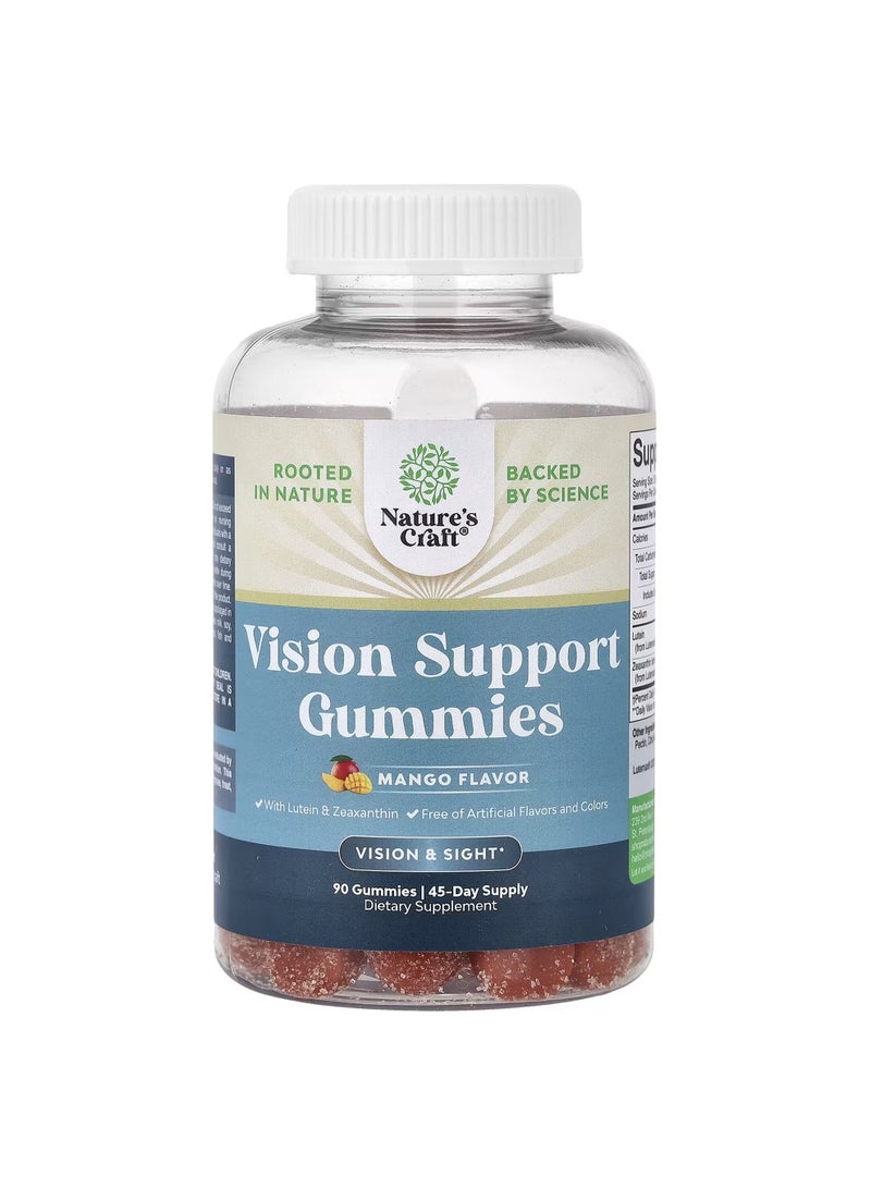 Nature's Craft Vision Support Gummies, Mango, 90 Gummies
