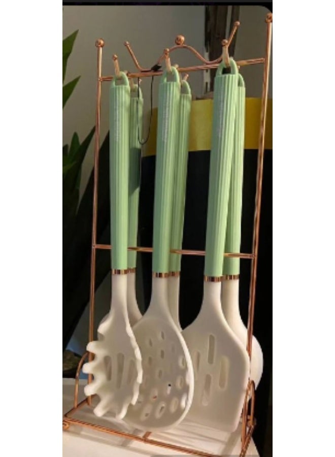 stainless steel silicone serving set