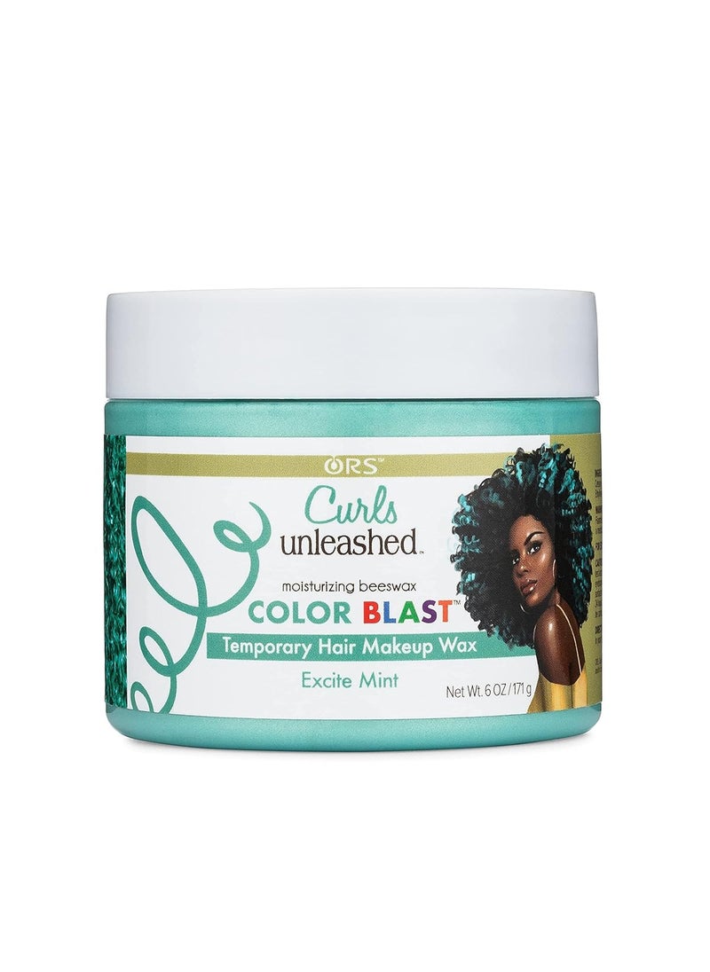 Curls Unleashed Color Blast Temporary Hair Makeup Wax Teal with It 