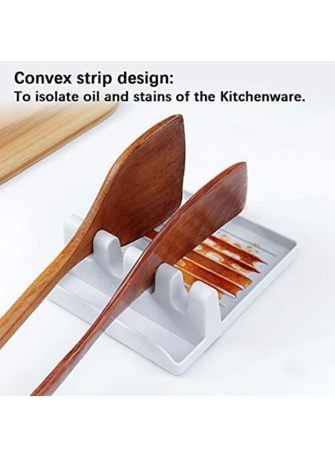 Spoon Rest with Drip Pad Kitchen Utensil Rest Spoon Rest Holder for Multiple Utensils Ladle Tongs Spatula Rack Kitchen Stove Top multicolor - Image 5