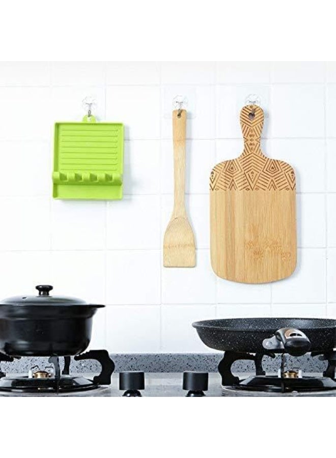 Spoon Rest with Drip Pad Kitchen Utensil Rest Spoon Rest Holder for Multiple Utensils Ladle Tongs Spatula Rack Kitchen Stove Top multicolor - Image 3