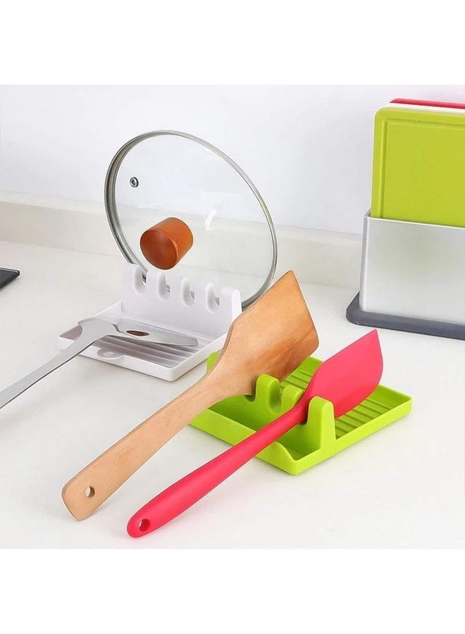 Spoon Rest with Drip Pad Kitchen Utensil Rest Spoon Rest Holder for Multiple Utensils Ladle Tongs Spatula Rack Kitchen Stove Top multicolor - Image 1