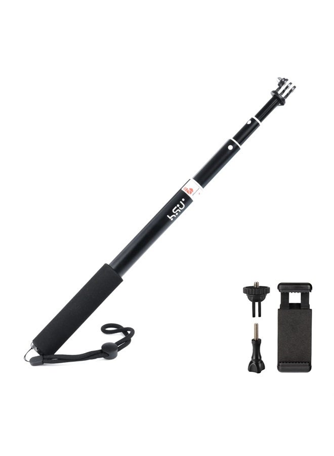 HSU Extendable Selfie Stick for Action Camera，Waterproof Hand Grip for GoPro Hero 11/10/9/8/7, Handheld Monopod 6.5" to 26.4" Compatible with Cell Phones, AKASO Campark and Other Action Cameras - Image 1