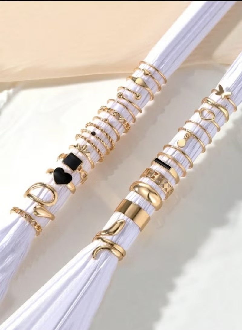 مجموعة من سبيكة الصيف 27 مساءً ، القلب ، الفراشة ، الأوراق ، الحلقات السميكة ، مثالية للنساء اليومي ، الخروج ، الحفلات ، هدية عيد الميلاد