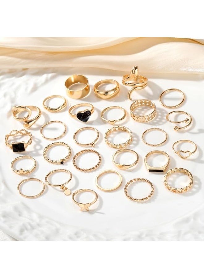 مجموعة من سبيكة الصيف 27 مساءً ، القلب ، الفراشة ، الأوراق ، الحلقات السميكة ، مثالية للنساء اليومي ، الخروج ، الحفلات ، هدية عيد الميلاد