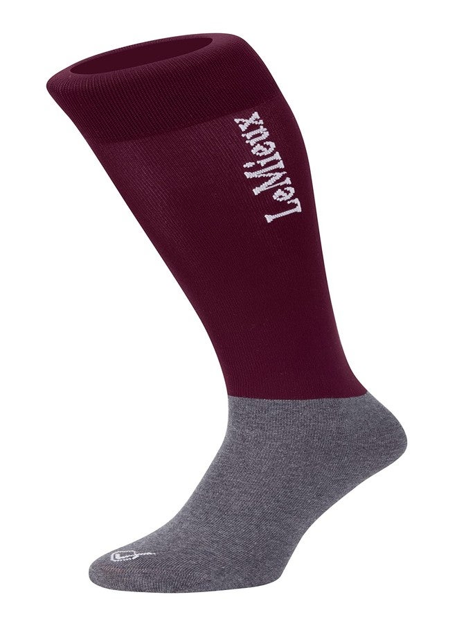 LeMieux Competition Socks (Twin Pack) - Burgundy, Medium - Image 1