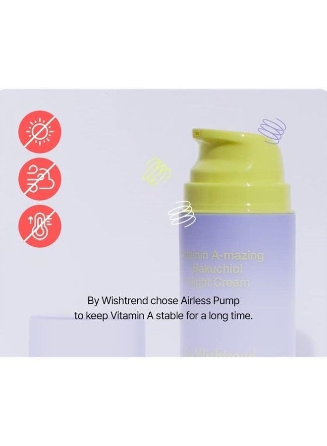 By Wishtrend By Wishtrend Vitamin A-mazing Bakuchiol Night Cream, Retinal moisturizer to start well-aging, Retinol, Night treatment for fine line, saggy, dry skin for sensitive skin, 1.05 oz, 30g - Image 5