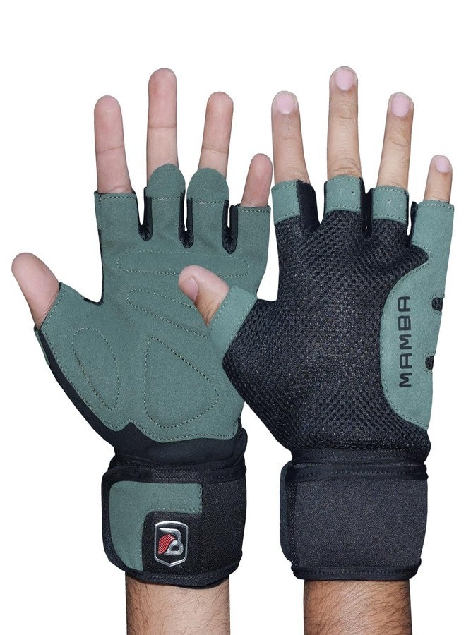 BABBLER Mamba BG-224 Large PU/Suede Weightlifting Gym Gloves for Men & Women - Image 2