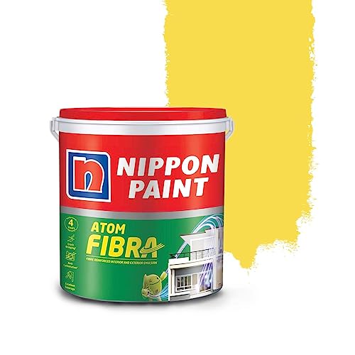 Nippon Paint 1L Atom Fibra 2 In 1 Interior and Exterior Emulsion Paint with Anti-Carbonation Technology Matt Finish Crack Bridging Wide Coverage Washable Paints (Sun Miracle) - Image 1