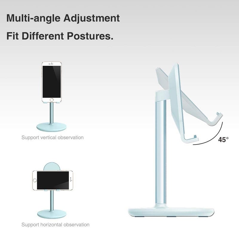 Bright Stone Phone Stand for Desk, Adjustable Cell Phone Holder for Desk, Compatible with 4"-12.9" Phones/Tablet/iPhone/iPad/Switch (Blue) - Image 5