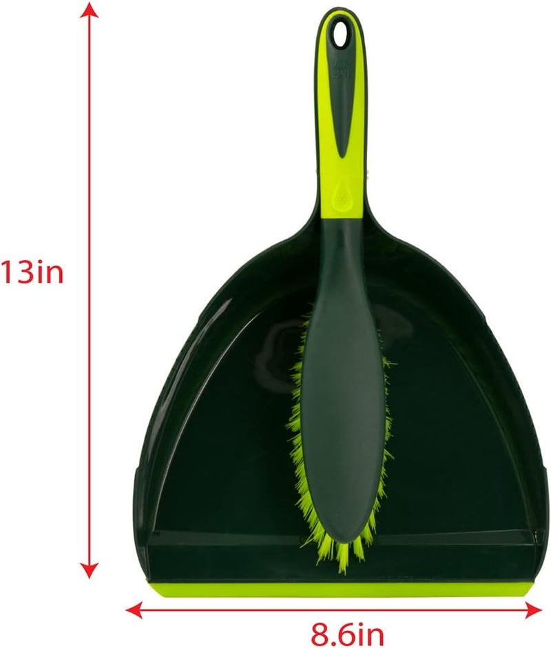 Pine Sol Dustpan and Brush Set | Nesting Snap-On Design | Portable, Compact Dust Pan and Hand Broom for Cleaning with Rubber Grip Edge, Green - Image 5
