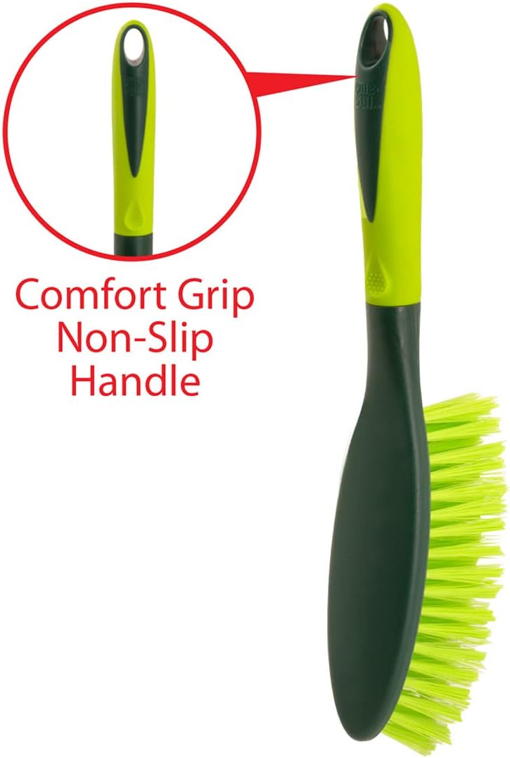 Pine Sol Dustpan and Brush Set | Nesting Snap-On Design | Portable, Compact Dust Pan and Hand Broom for Cleaning with Rubber Grip Edge, Green - Image 3