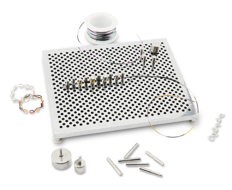 Artistic Wire Deluxe Jig Kit - 5x4 Inch Aluminum Wire Bender Jig with 30 Adjustable Pegs, 6 Patterns Included, Perfect Jewelry Making Tools for Wire Wrapping Kit and Craft Creation - Image 5