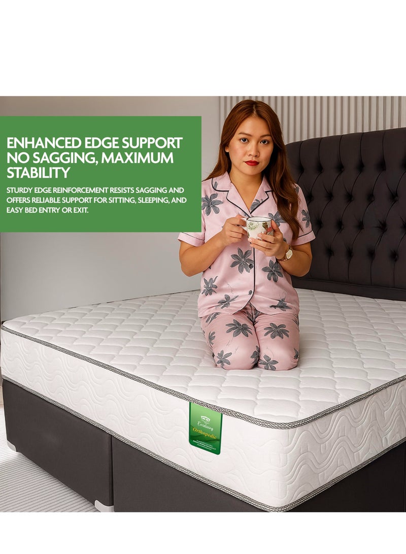 EASELIVING مرتبة أورثوبيديك بحجم كوين - مرتبة متوسطة الصلابة بسُمك 24 سم مع قماش قابل للتهوية | مرتبة أورثو بنيل قابلة للعكس مع تخفيف الضغط لجميع أوضاع النوم | ضمان 3 سنوات (160 × 200 سم) - Image 3