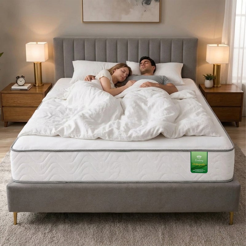 Easeliving Orthopedic Queen Size Mattress 160x200 cm - 24 cm Thick Reversible Bonnell Spring Medium Firm Mattress with Breathable Fabric | Queen Mattress with Pressure Relief for All Sleepers - Image 3