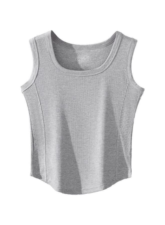 Your Sun Yiershuang Fishbone Ribbed Women's Summer Thin Vest Tank Top Slim Sleeveless Shirt - Image 3