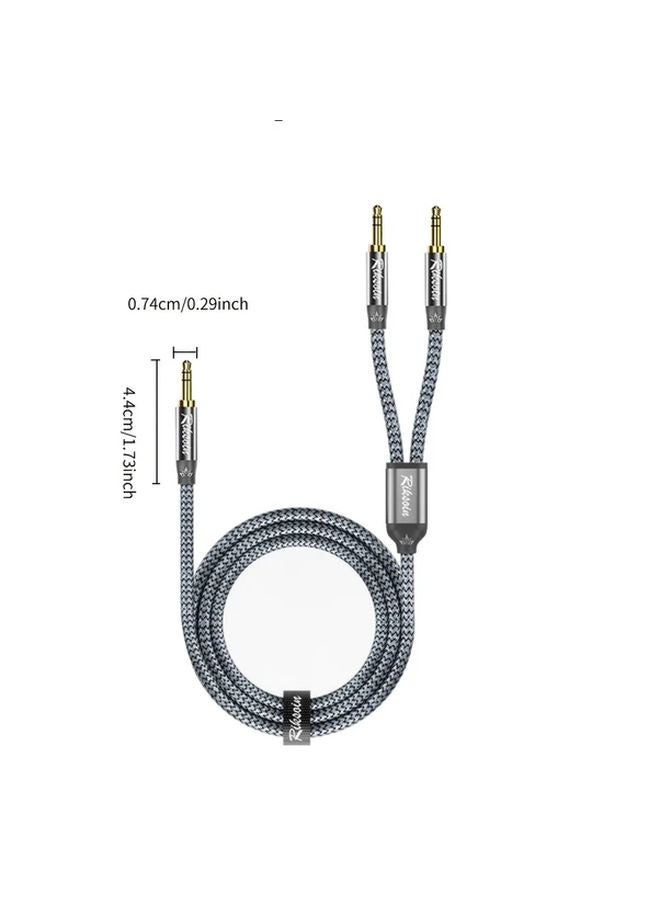 3.5 مم مقسم صوتي 1 2 م ذكر إلى محول TRS ستيريو كابل سماعات الرأس مكبرات الصوت - Image 3