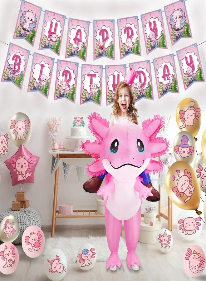 Stegosaurus Inflatable Axolotl Costume for Kids Halloween Costumes Kid Blow Up Costume Ride on Axolotl Costumes for Girls Boys Cosplay Party - Image 3