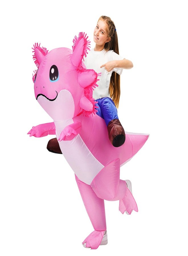 Stegosaurus Inflatable Axolotl Costume for Kids Halloween Costumes Kid Blow Up Costume Ride on Axolotl Costumes for Girls Boys Cosplay Party - Image 1