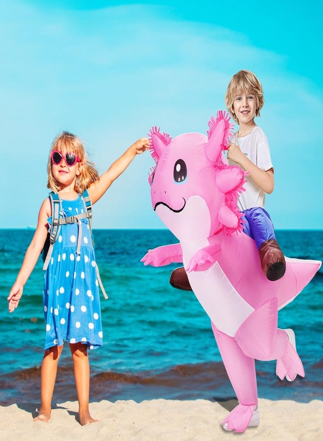 Stegosaurus Inflatable Axolotl Costume for Kids Halloween Costumes Kid Blow Up Costume Ride on Axolotl Costumes for Girls Boys Cosplay Party - Image 4