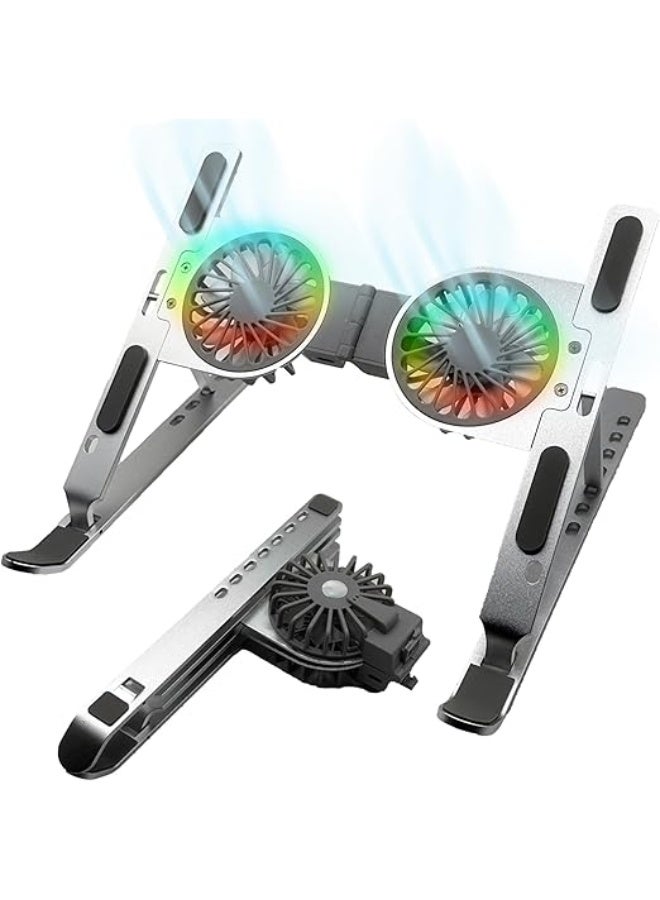 Adjustable laptop stand - Aluminum design cooling pad for computers and tablets - Image 2