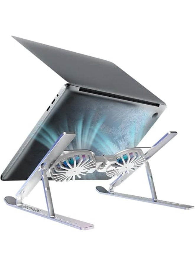 Adjustable laptop stand - Aluminum design cooling pad for computers and tablets - Image 4