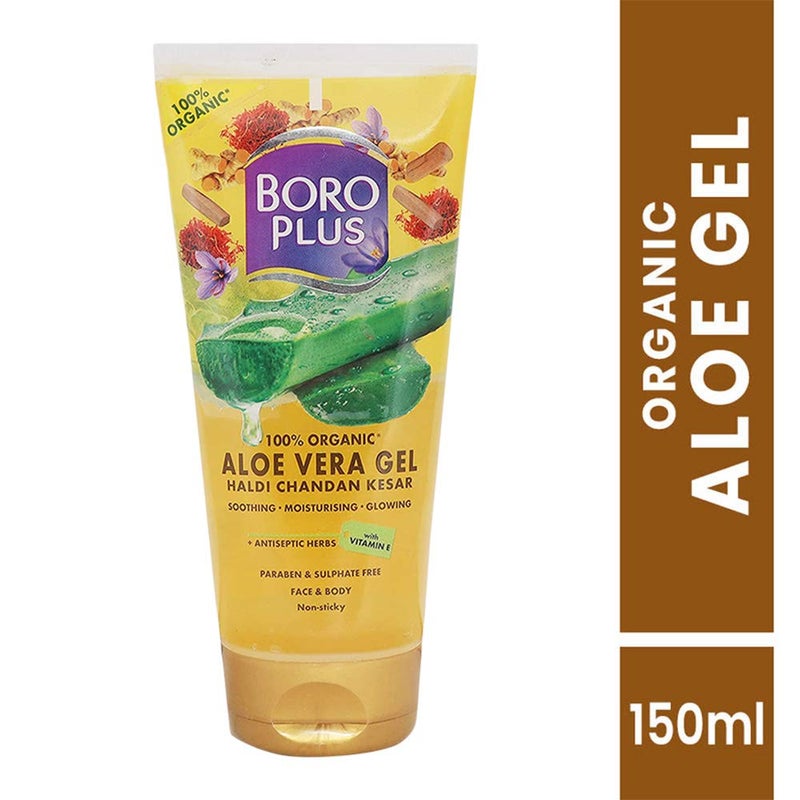 Boroplus Aloe Vera Gel | Moisturizing Gel with Haldi, Chandan & Kesar | Non-Sticky Facial Gel | Removes Pimples & Dark Spots | Provides Radiant & Glowing Skin | 5.07 Oz/150ml - Image 2